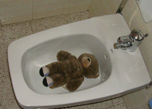 meanie takes a bath