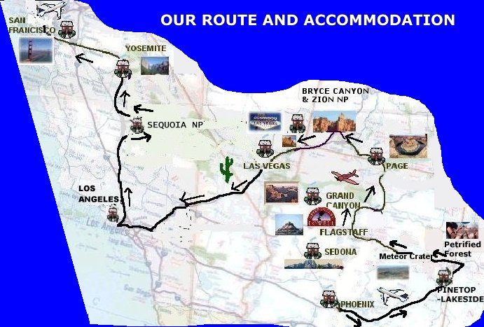clickable route and accommodation